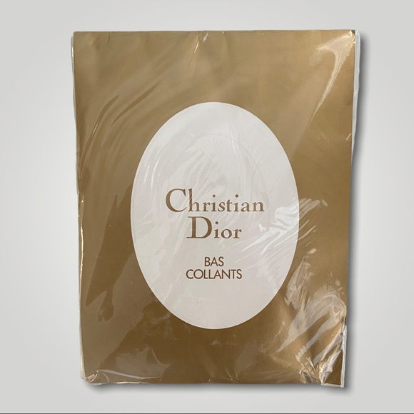 Vintage Christian Dior Ivory Logo Tights - Picture 5 of 5